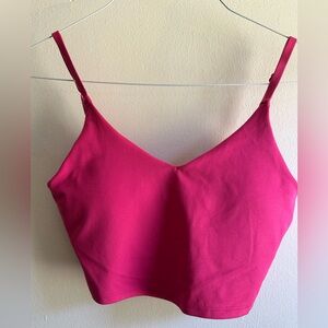 Athleta Women’s Elation V Neck Crop Bra Pink Size XS A-C Cup
